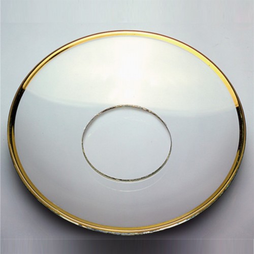 Bobeches - Gold Edged Round Glass Drip Catchers